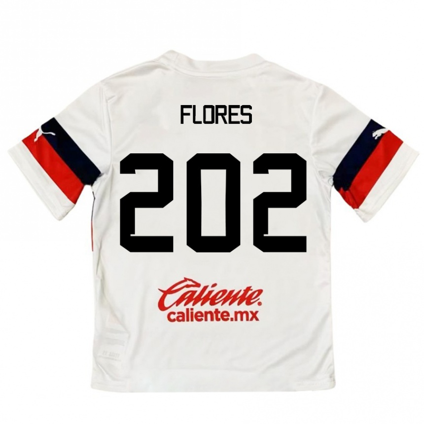 Enfant Football Maillot Daniel Flores #202 Blanc Rouge Tenues Extérieur 2024/25 Canada