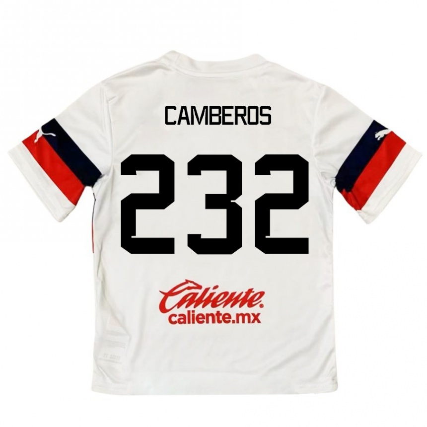 Kids Football Hugo Camberos #232 White Red Away Jersey 2024/25 T-Shirt Canada