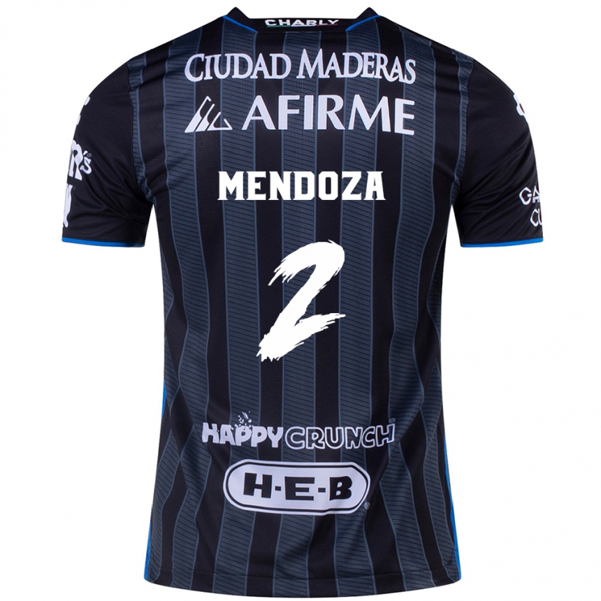 Enfant Football Maillot Omar Mendoza #2 Blanc Noir Tenues Extérieur 2024/25 Canada