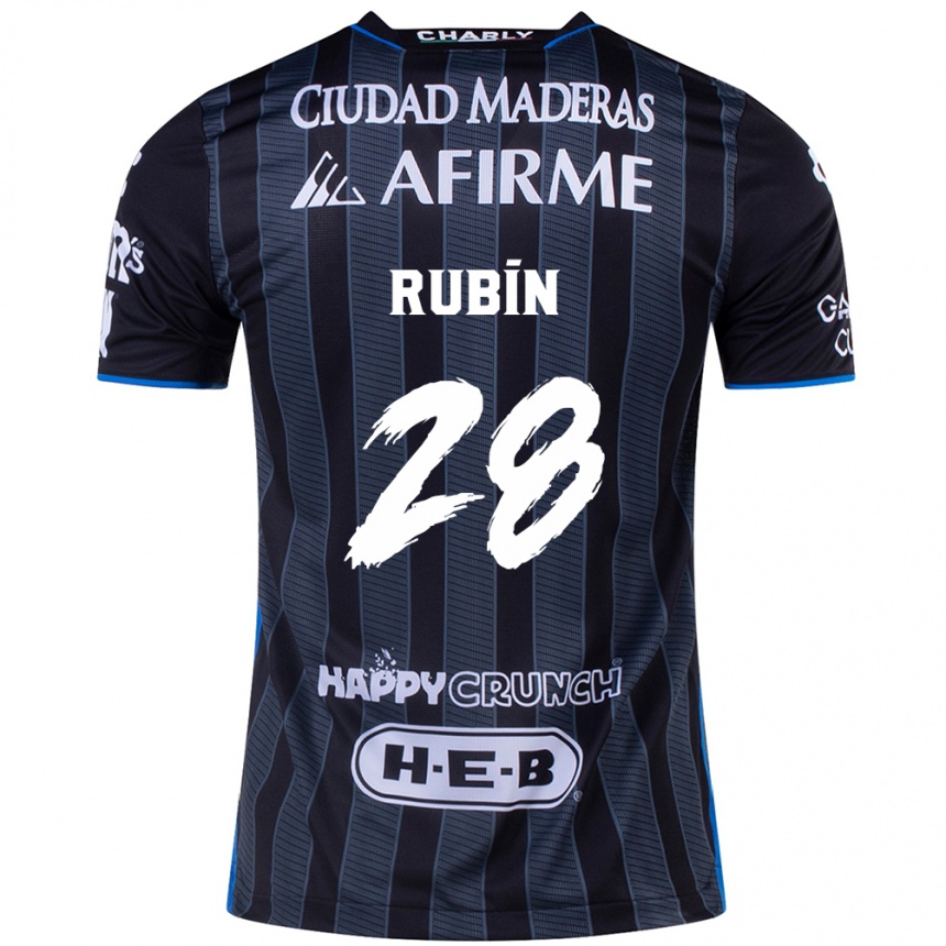 Kids Football Rubio Rubín #28 White Black Away Jersey 2024/25 T-Shirt Canada