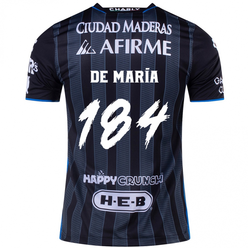 Kids Football Antonio De María Y Campos #184 White Black Away Jersey 2024/25 T-Shirt Canada