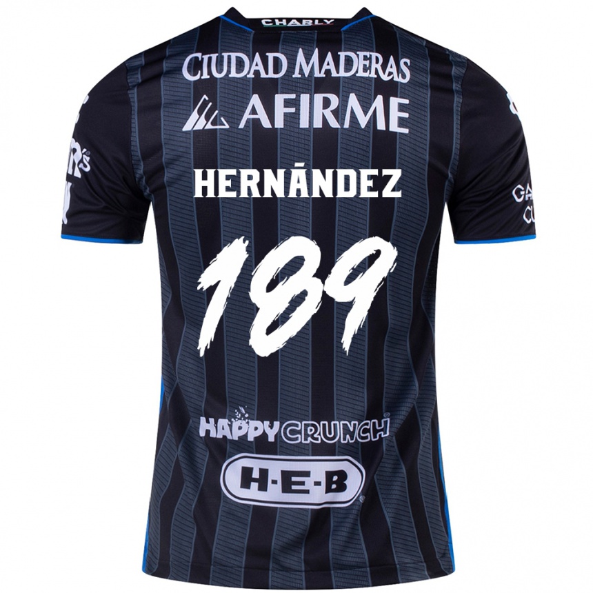 Kids Football Sebastián Hernández #189 White Black Away Jersey 2024/25 T-Shirt Canada