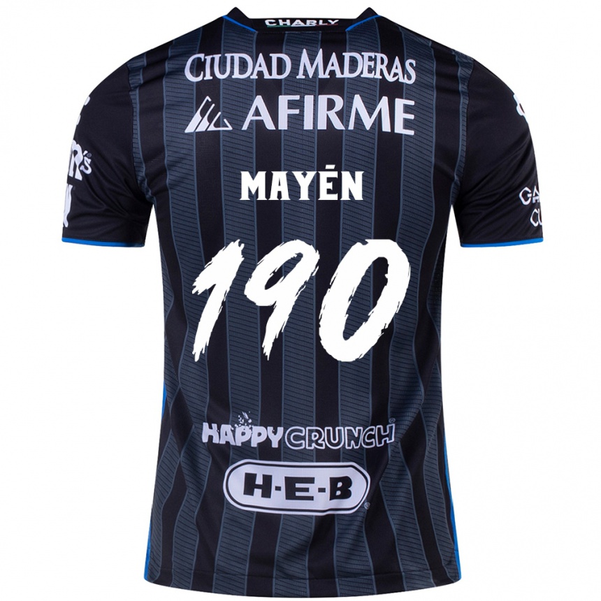 Kids Football Eduardo Mayén #190 White Black Away Jersey 2024/25 T-Shirt Canada