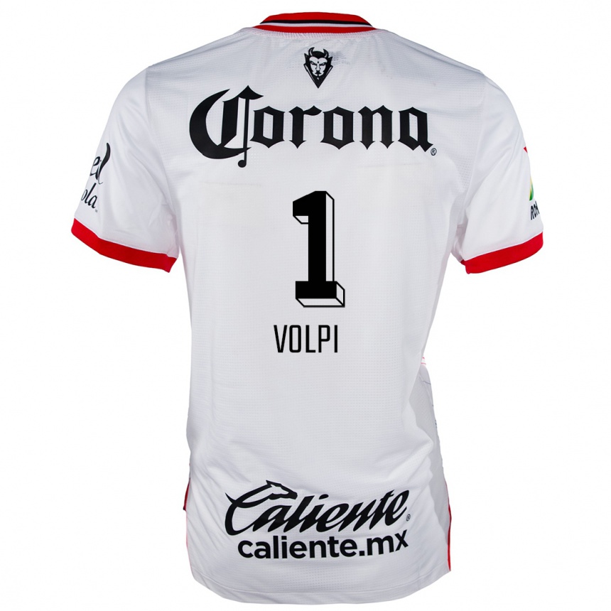 Kids Football Tiago Volpi #1 White Red Away Jersey 2024/25 T-Shirt Canada