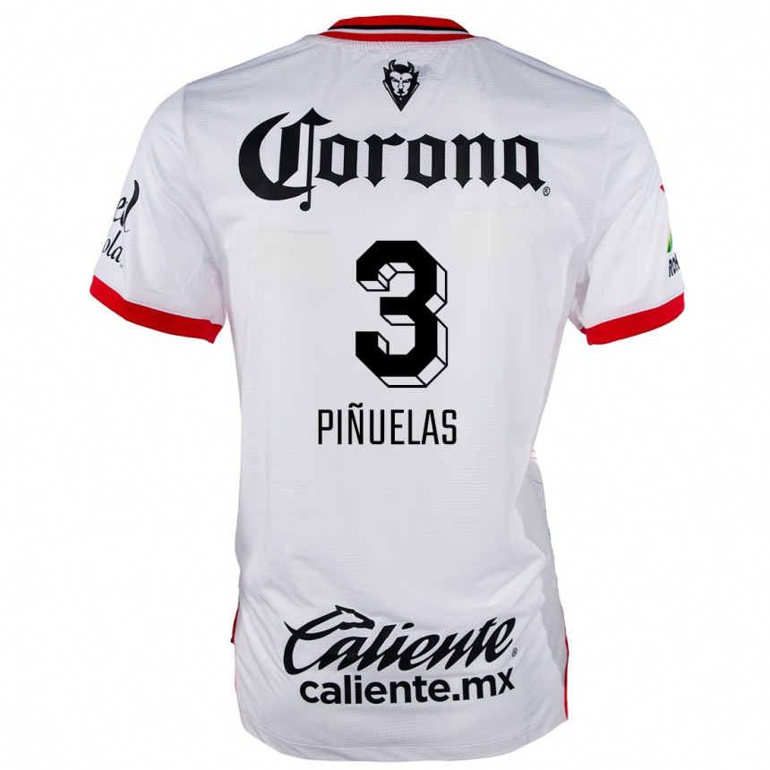 Enfant Football Maillot Fernando Piñuelas #3 Blanc Rouge Tenues Extérieur 2024/25 Canada