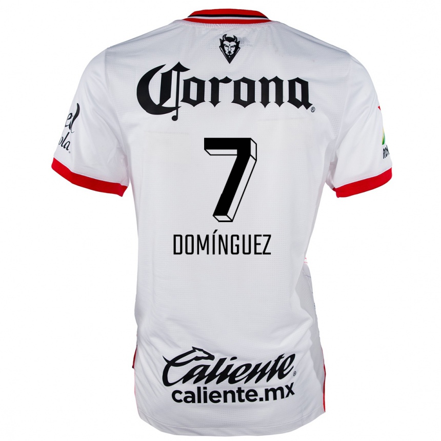 Kids Football Juan Domínguez #7 White Red Away Jersey 2024/25 T-Shirt Canada