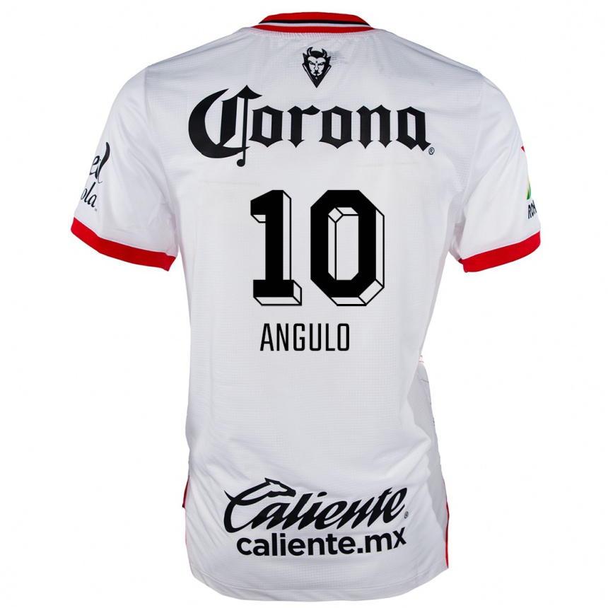 Kids Football Jesús Angulo #10 White Red Away Jersey 2024/25 T-Shirt Canada