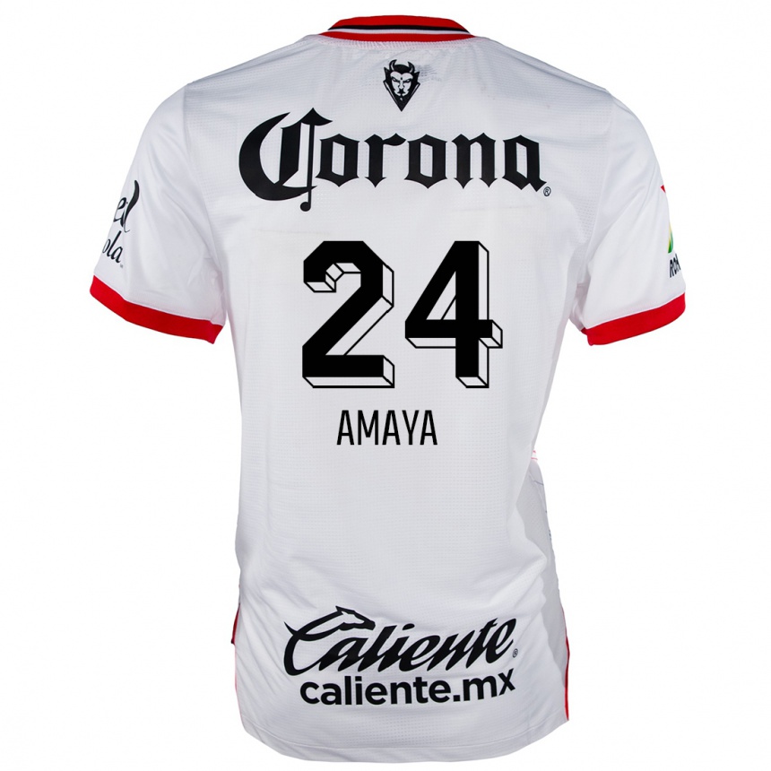 Enfant Football Maillot Frankie Amaya #24 Blanc Rouge Tenues Extérieur 2024/25 Canada