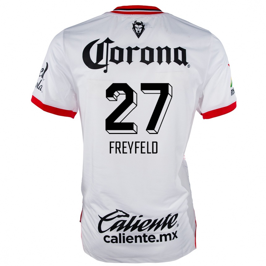 Kids Football Emiliano Freyfeld #27 White Red Away Jersey 2024/25 T-Shirt Canada