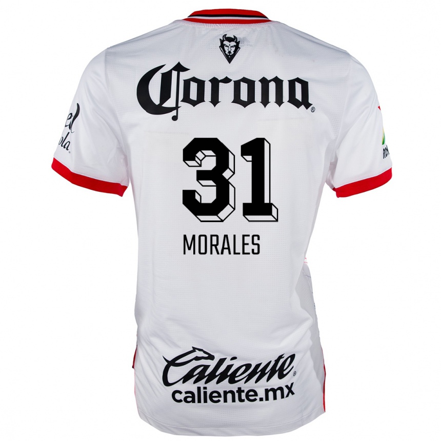 Kids Football Robert Morales #31 White Red Away Jersey 2024/25 T-Shirt Canada