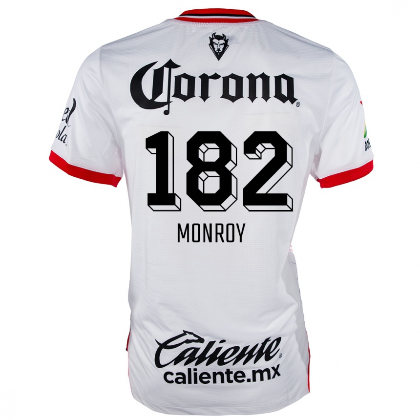 Kids Football Brayan Monroy #182 White Red Away Jersey 2024/25 T-Shirt Canada