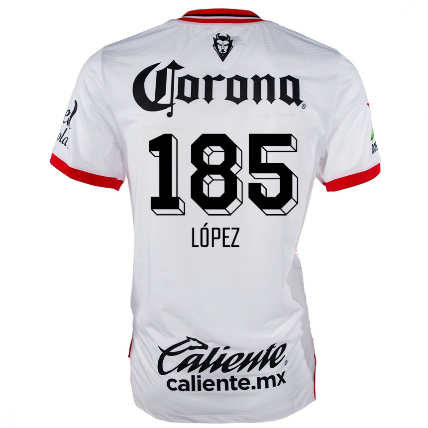 Enfant Football Maillot David López #185 Blanc Rouge Tenues Extérieur 2024/25 Canada