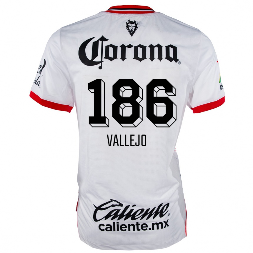 Kids Football Saúl Vallejo #186 White Red Away Jersey 2024/25 T-Shirt Canada