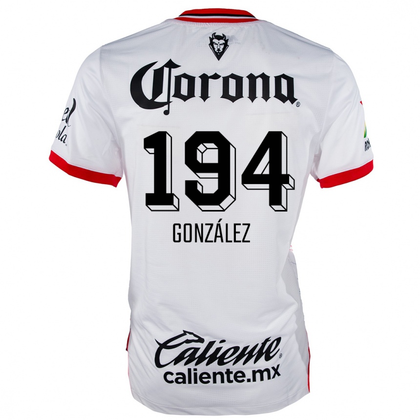 Kids Football Cristopher González #194 White Red Away Jersey 2024/25 T-Shirt Canada