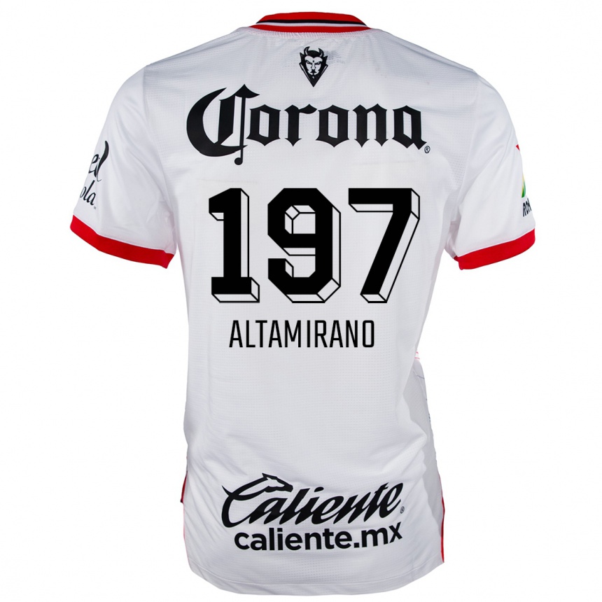 Kids Football Óscar Altamirano #197 White Red Away Jersey 2024/25 T-Shirt Canada