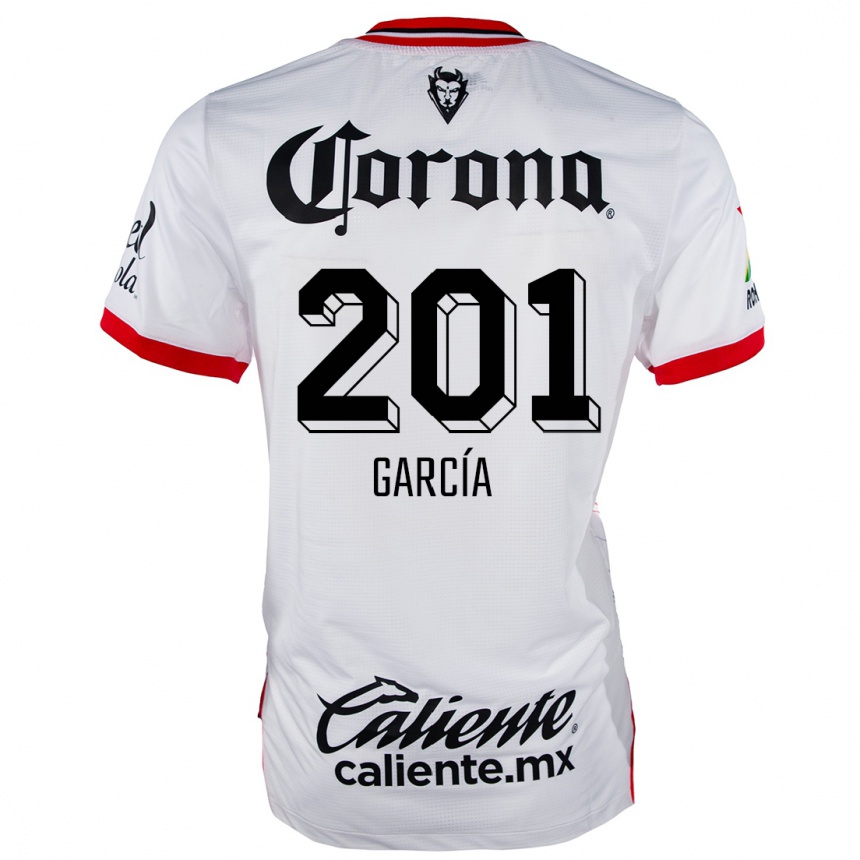 Kids Football Eros García #201 White Red Away Jersey 2024/25 T-Shirt Canada