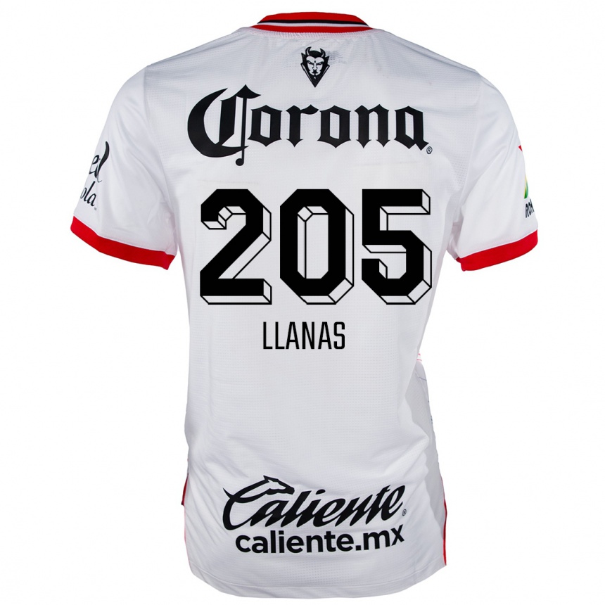 Kids Football Emmanuel Llanas #205 White Red Away Jersey 2024/25 T-Shirt Canada