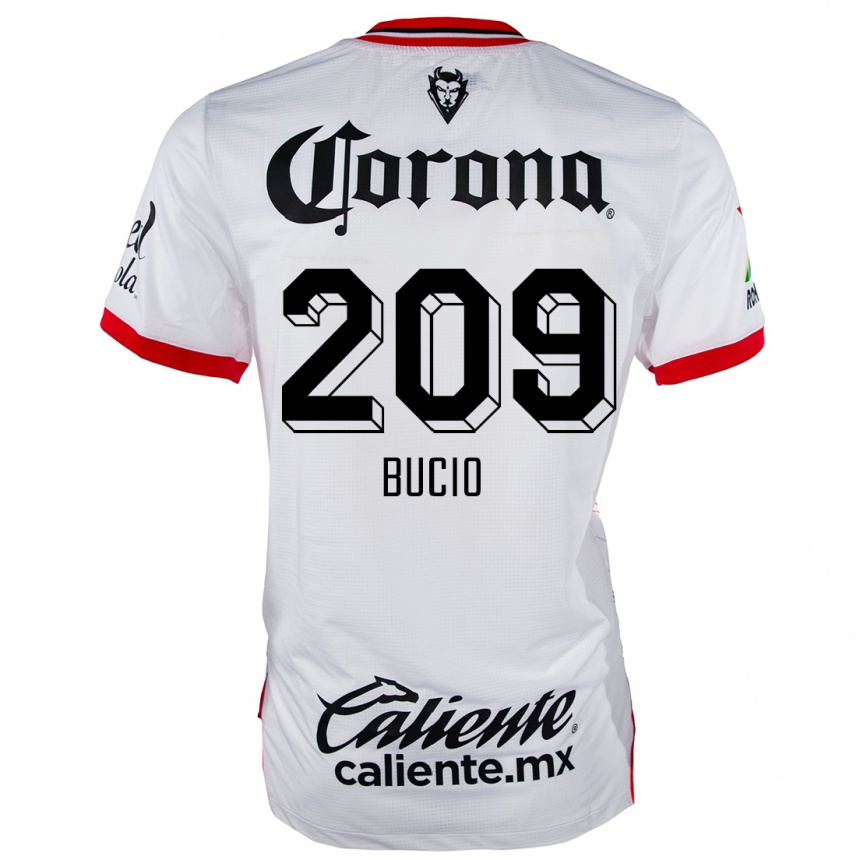 Kids Football Sebastián Bucio #209 White Red Away Jersey 2024/25 T-Shirt Canada