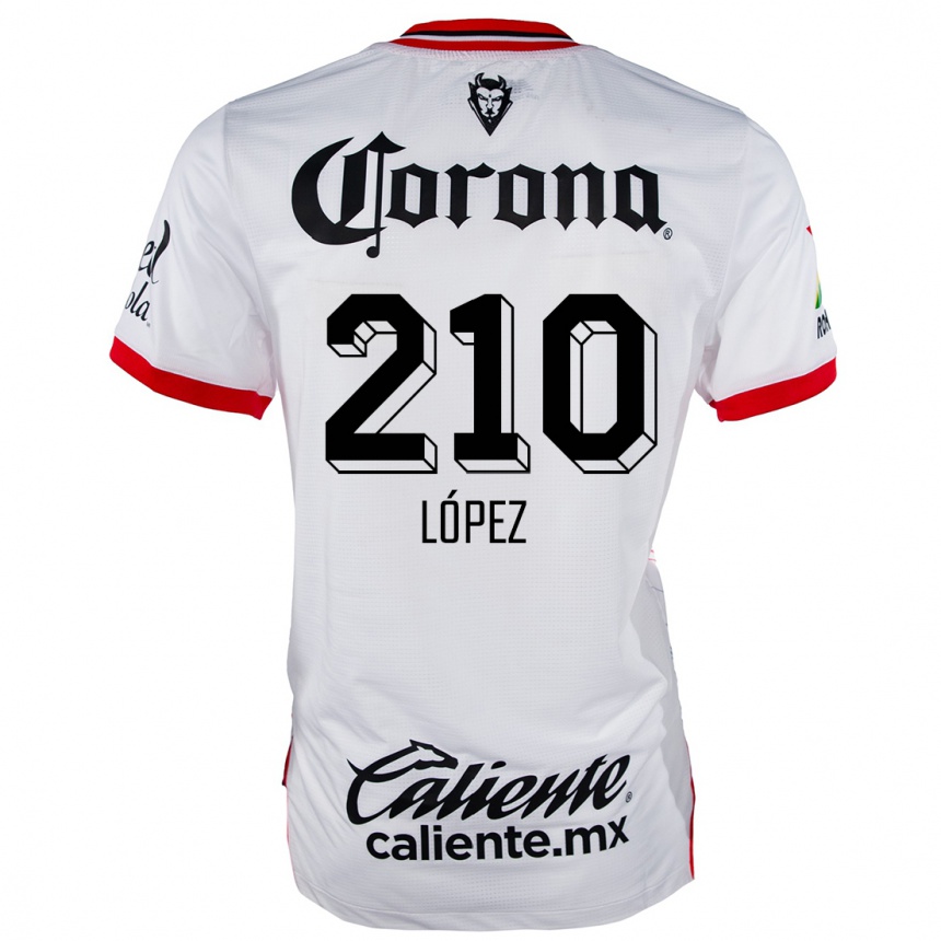 Kids Football Juan López #210 White Red Away Jersey 2024/25 T-Shirt Canada