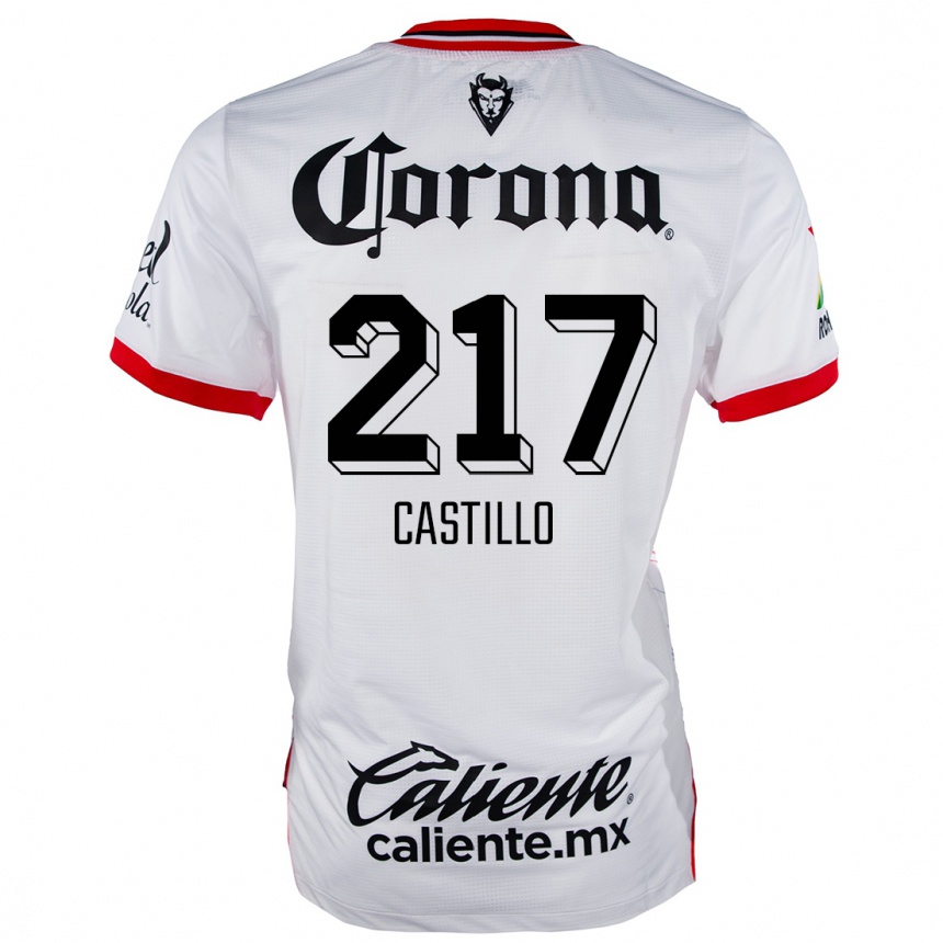 Kids Football Klever Castillo #217 White Red Away Jersey 2024/25 T-Shirt Canada