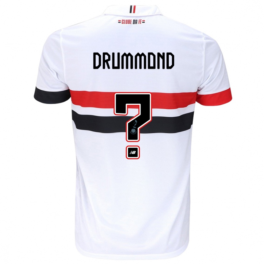 Men Football Lucca Drummond #0 White Red Black Home Jersey 2024/25 T-Shirt Canada