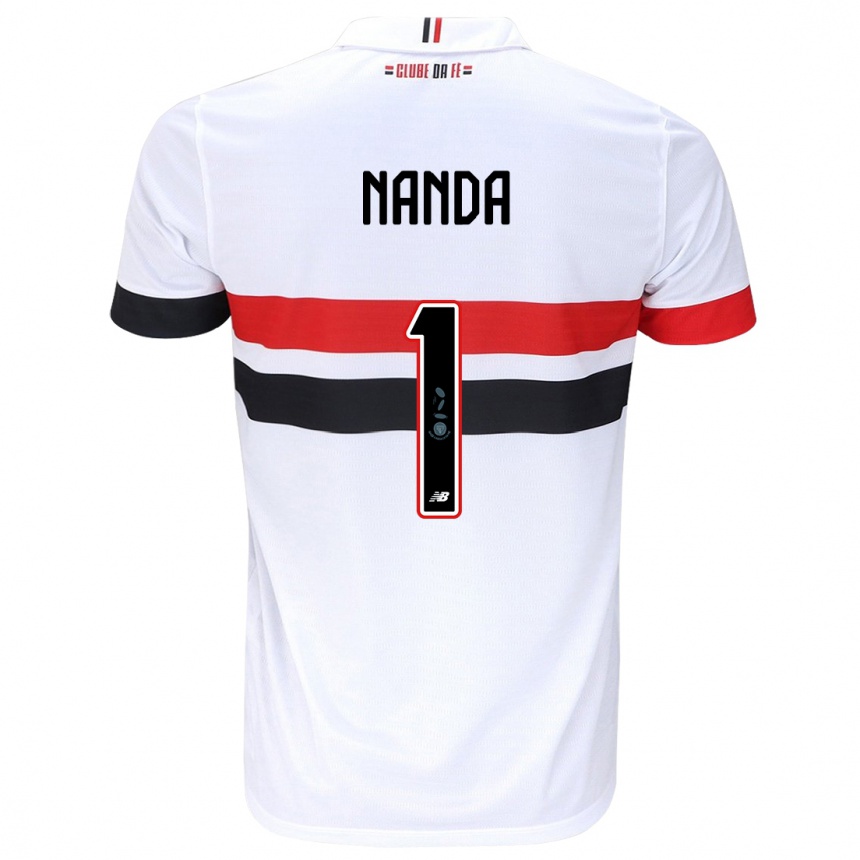 Men Football Nanda #1 White Red Black Home Jersey 2024/25 T-Shirt Canada