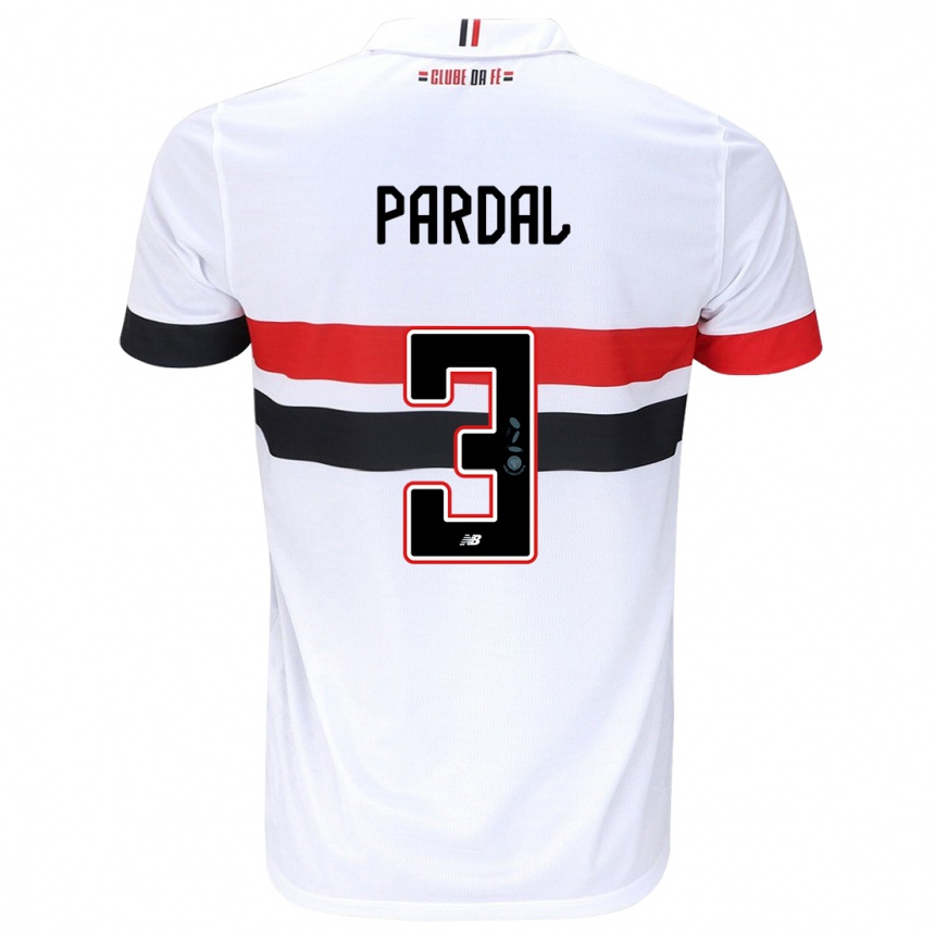 Men Football Pardal #3 White Red Black Home Jersey 2024/25 T-Shirt Canada