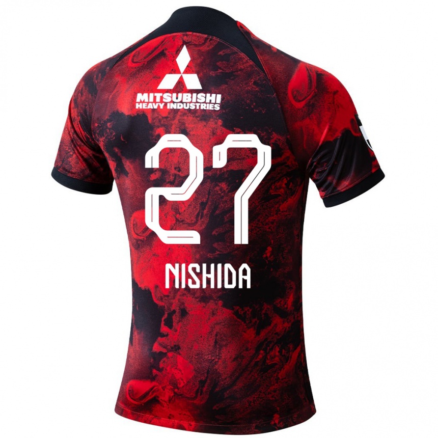 Men Football Haruto Nishida #27 Red Black Home Jersey 2024/25 T-Shirt Canada