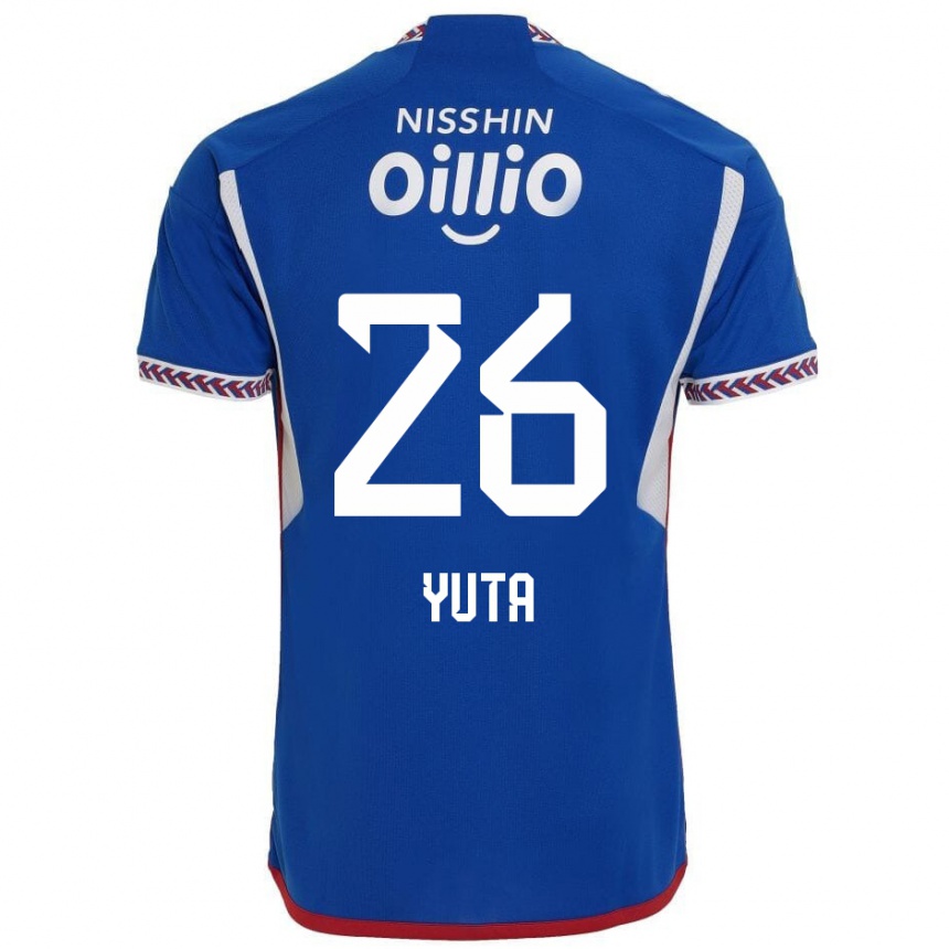 Men Football Yuta Koike #26 Blue White Red Home Jersey 2024/25 T-Shirt Canada