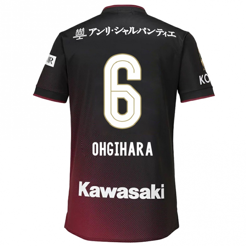 Men Football Takahiro Ogihara #6 Black Red Home Jersey 2024/25 T-Shirt Canada