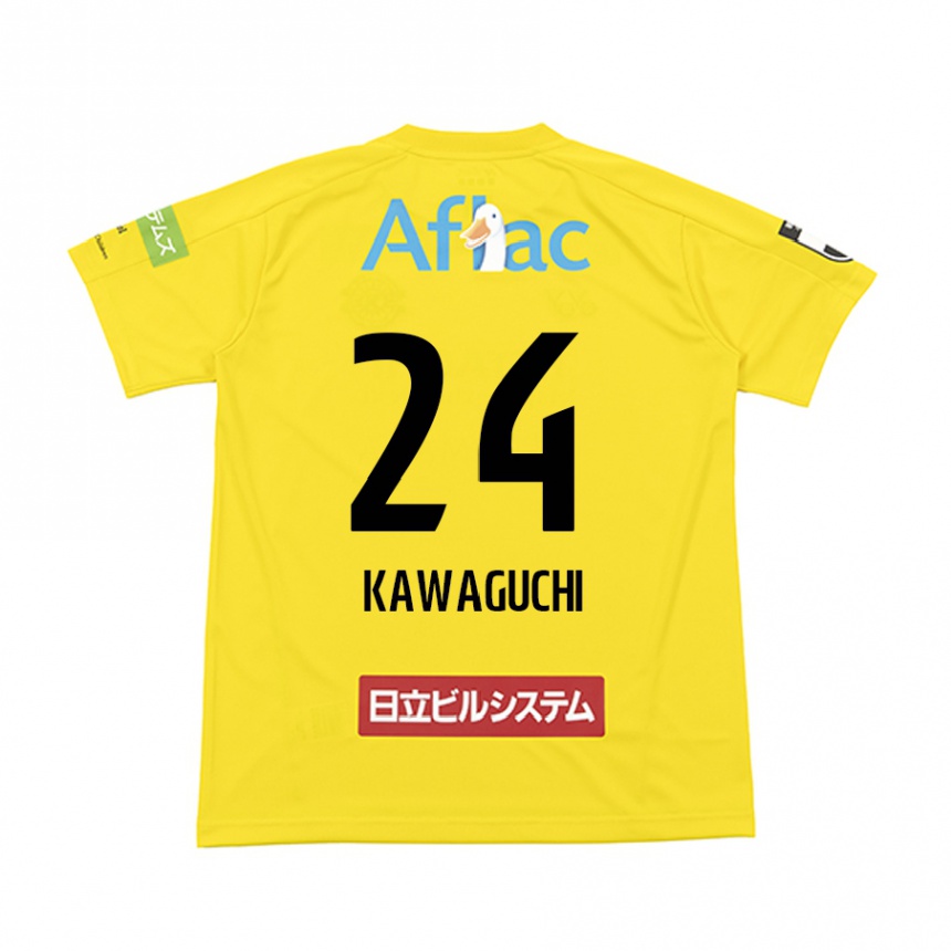 Men Football Naoki Kawaguchi #24 Yellow Black Home Jersey 2024/25 T-Shirt Canada