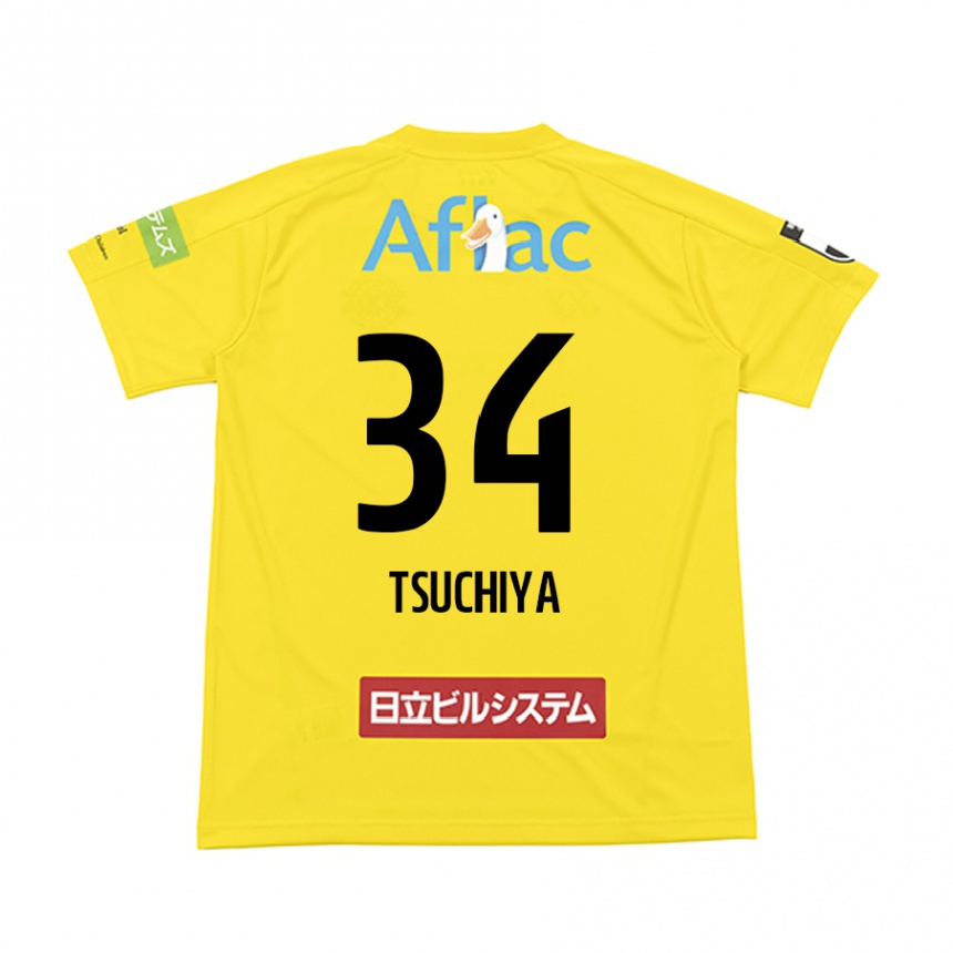 Men Football Takumi Tsuchiya #34 Yellow Black Home Jersey 2024/25 T-Shirt Canada