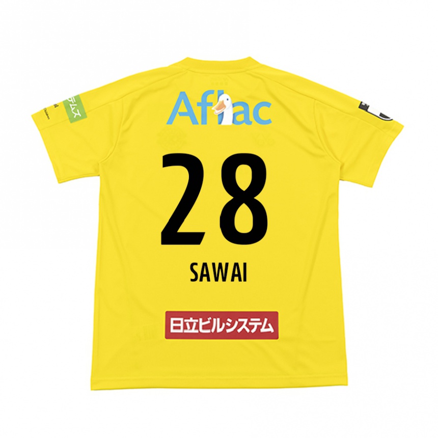 Men Football Retsu Sawai #28 Yellow Black Home Jersey 2024/25 T-Shirt Canada