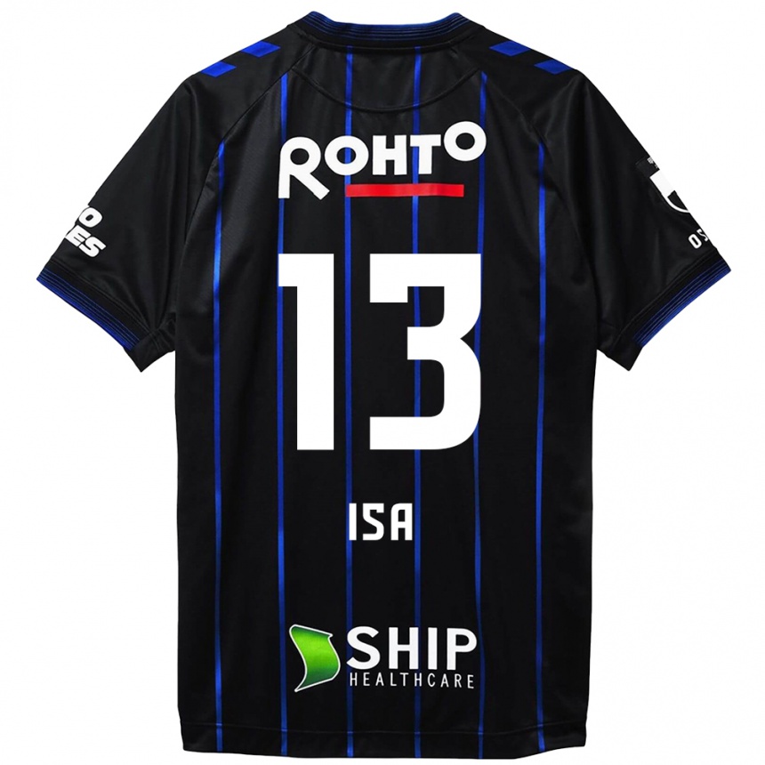 Men Football Isa Sakamoto #13 Black Blue Home Jersey 2024/25 T-Shirt Canada