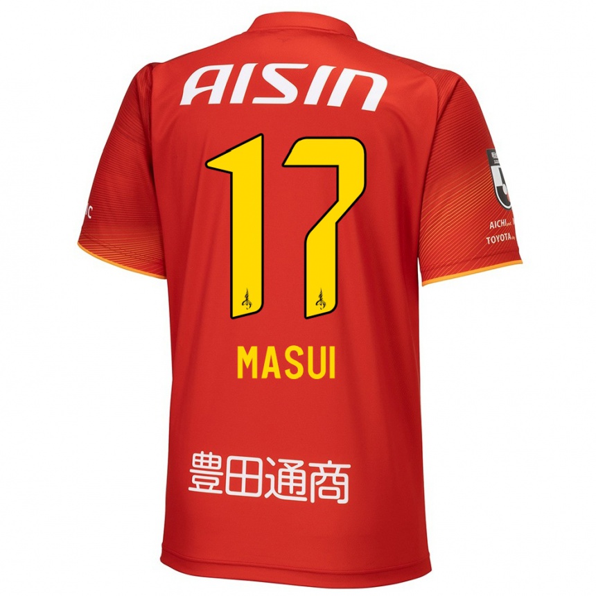 Men Football Ken Masui #17 Red White Yellow Home Jersey 2024/25 T-Shirt Canada