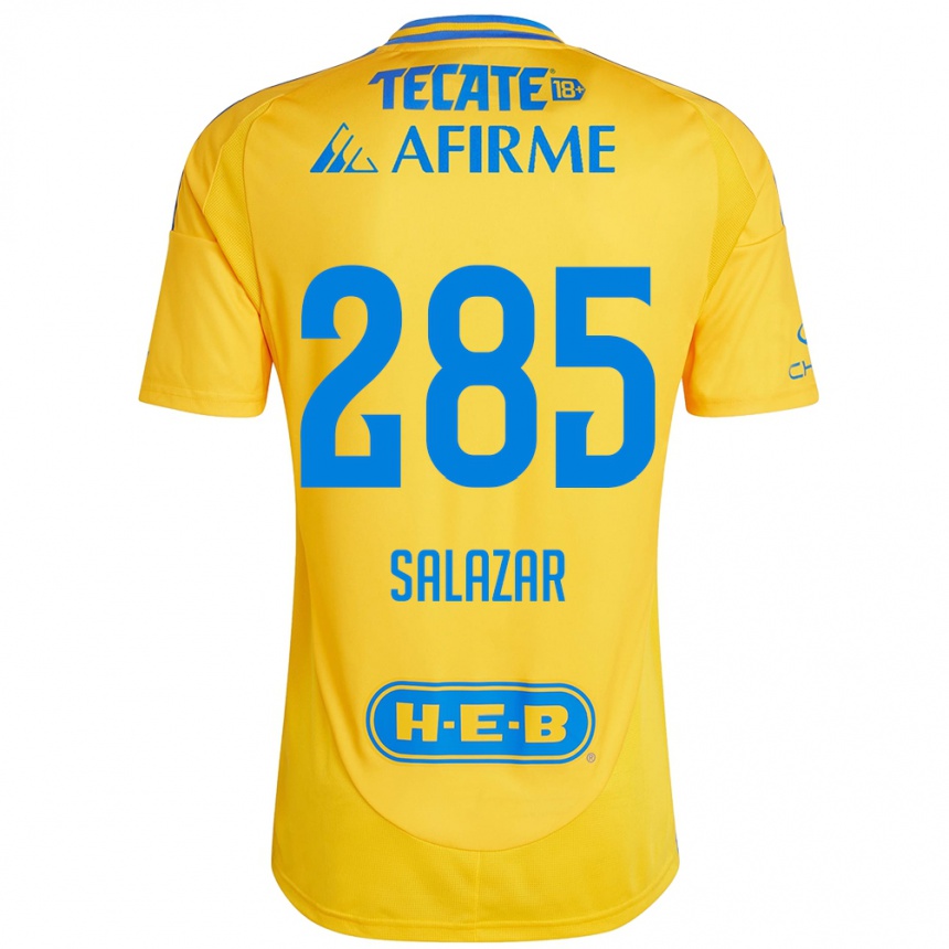 Men Football Bryan Salazar #285 Gold Yellow Home Jersey 2024/25 T-Shirt Canada