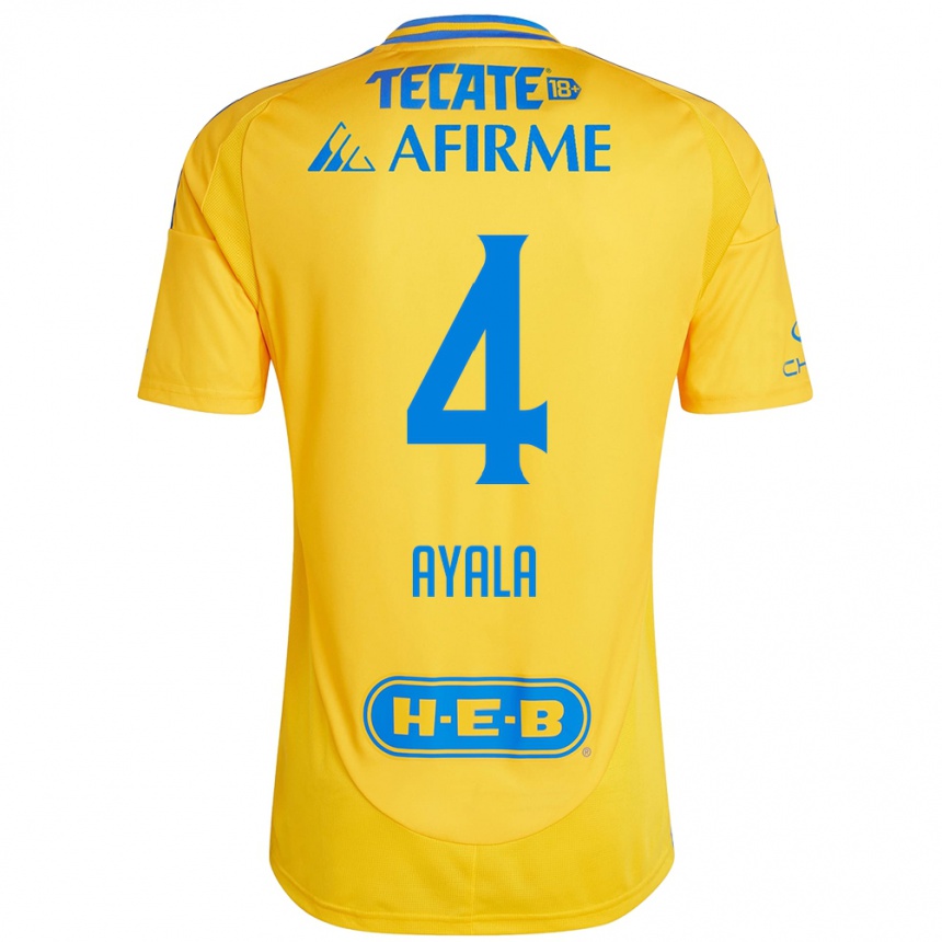 Homme Football Maillot Hugo Ayala #4 Or Jaune Tenues Domicile 2024/25 Canada