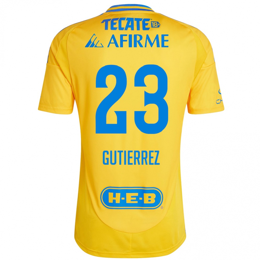 Men Football Jana Gutierrez #23 Gold Yellow Home Jersey 2024/25 T-Shirt Canada