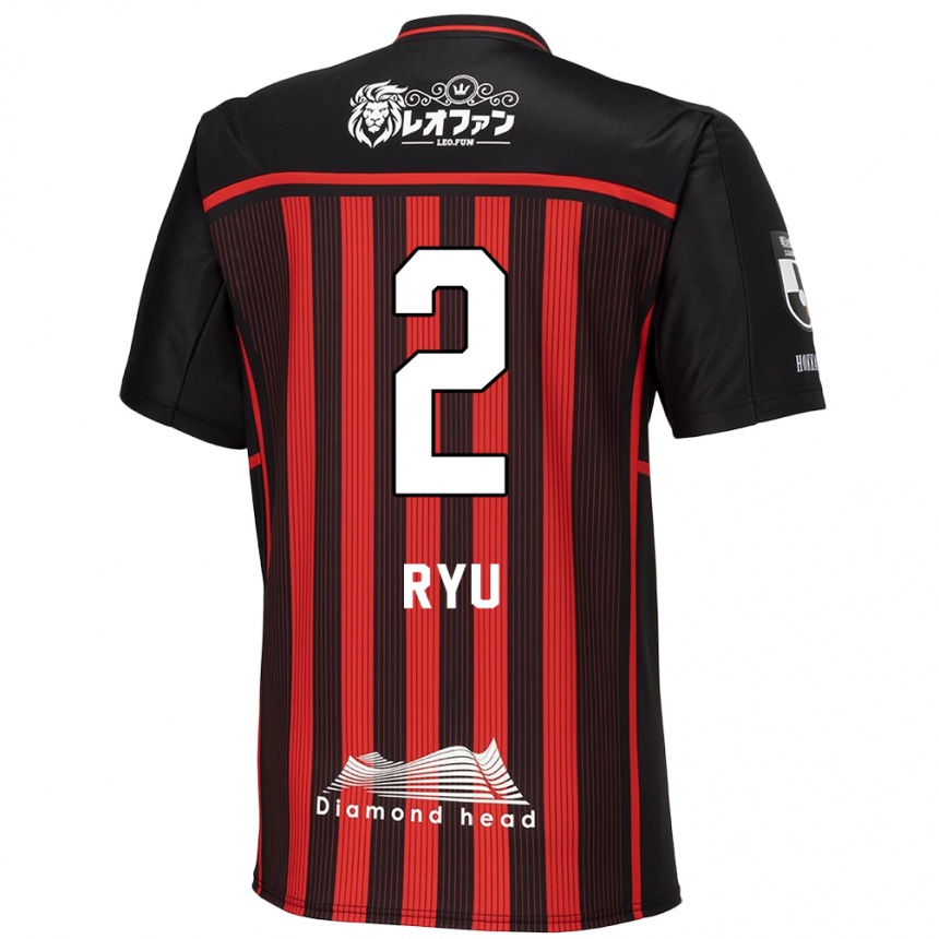 Men Football Ryu Takao #2 Red Black Home Jersey 2024/25 T-Shirt Canada