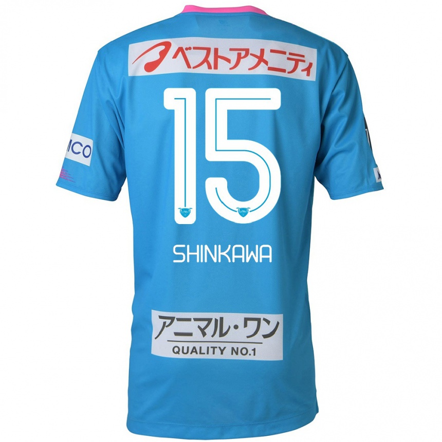 Men Football Shion Shinkawa #15 Blue Pink Home Jersey 2024/25 T-Shirt Canada