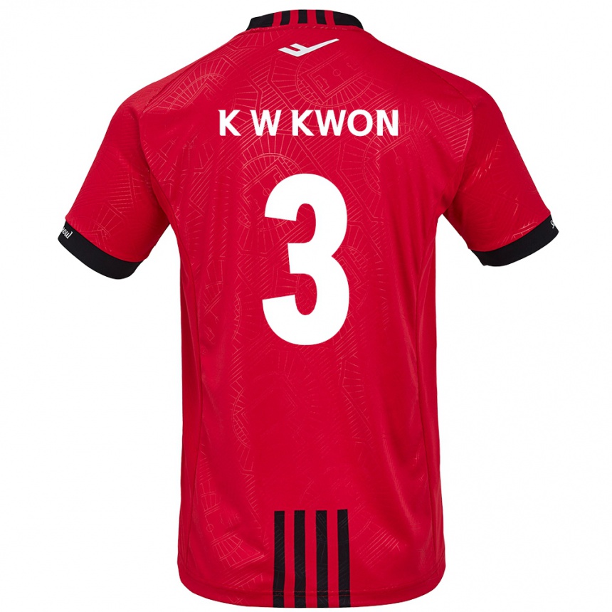 Men Football Wan-Kyu Kwon #3 Red Black Home Jersey 2024/25 T-Shirt Canada