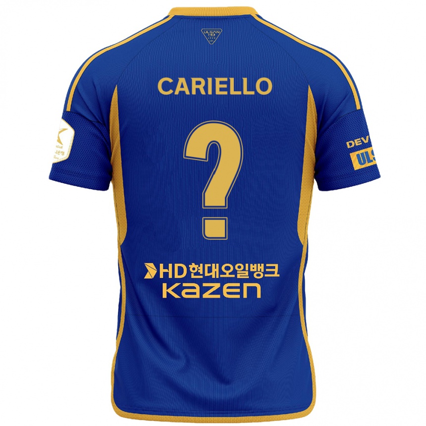 Men Football Yago Cariello #0 Blue Yellow Home Jersey 2024/25 T-Shirt Canada