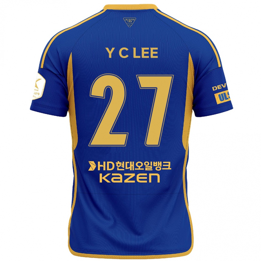 Men Football Chung-Yong Lee #27 Blue Yellow Home Jersey 2024/25 T-Shirt Canada