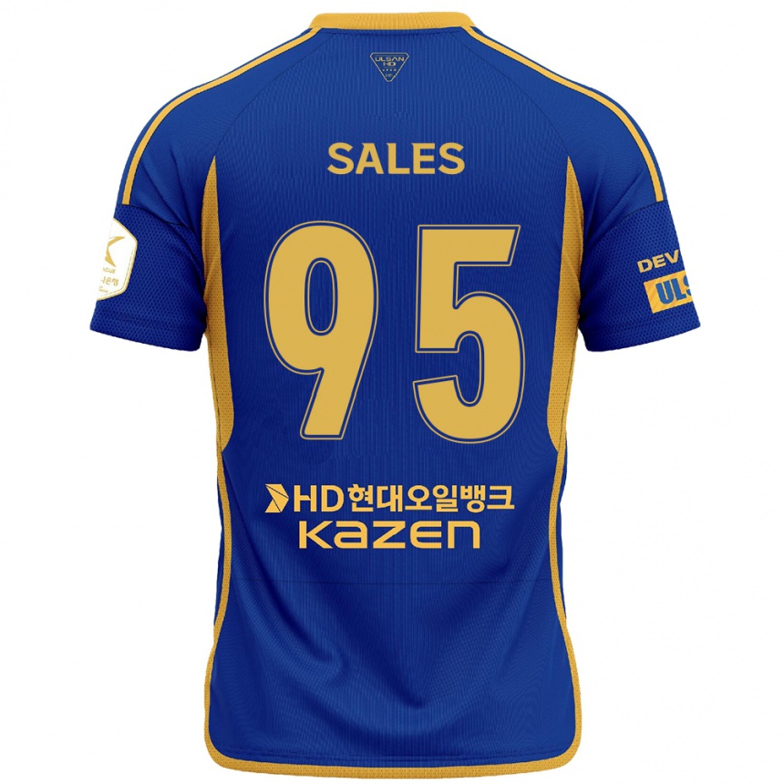 Men Football Matheus Sales #95 Blue Yellow Home Jersey 2024/25 T-Shirt Canada