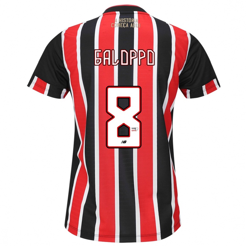 Men Football Giuliano Galoppo #8 Black Red White Away Jersey 2024/25 T-Shirt Canada