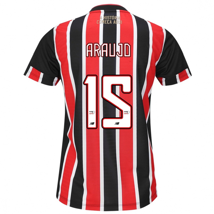 Men Football Michel Araújo #15 Black Red White Away Jersey 2024/25 T-Shirt Canada