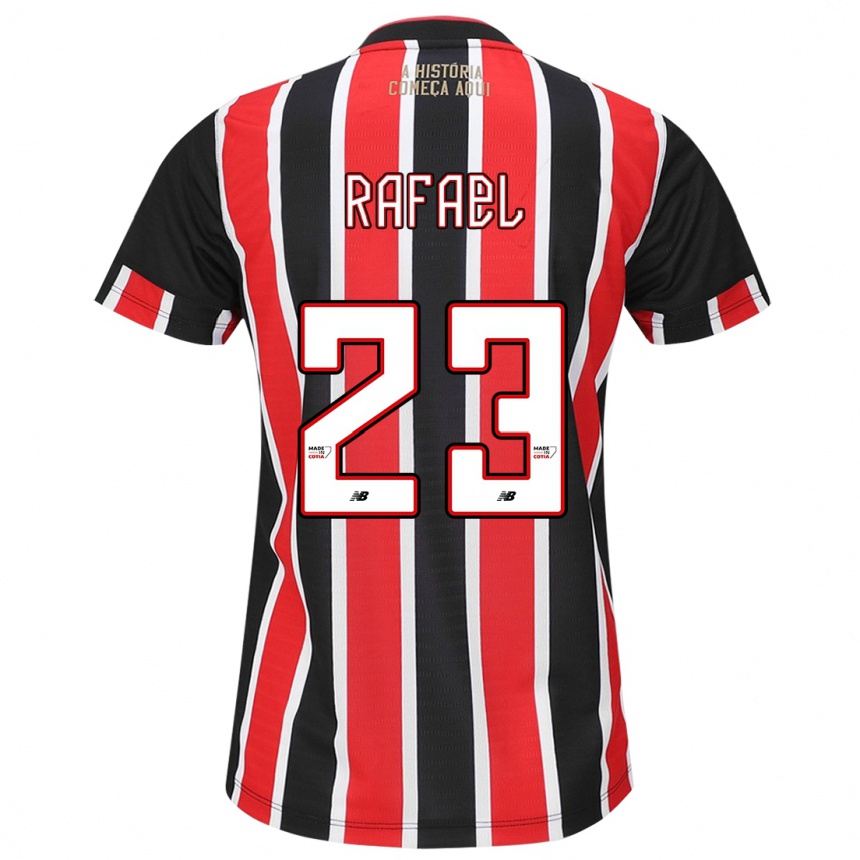 Men Football Rafael #23 Black Red White Away Jersey 2024/25 T-Shirt Canada