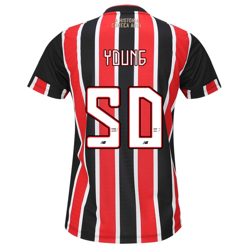 Men Football Young #50 Black Red White Away Jersey 2024/25 T-Shirt Canada