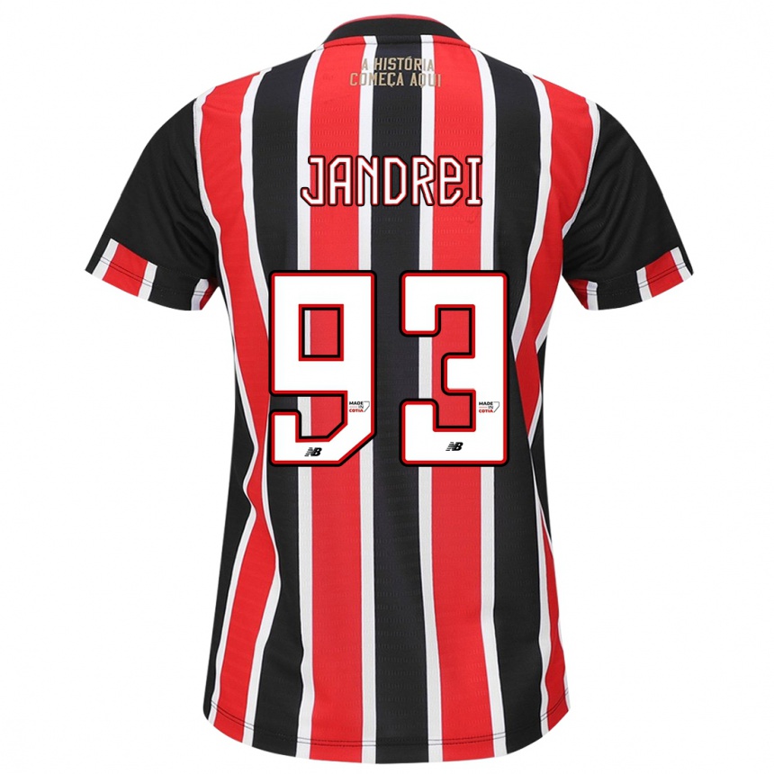 Men Football Jandrei #93 Black Red White Away Jersey 2024/25 T-Shirt Canada