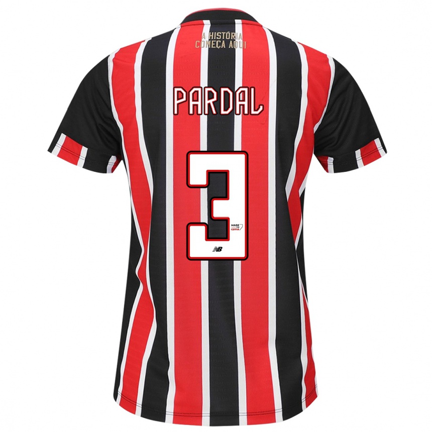 Men Football Pardal #3 Black Red White Away Jersey 2024/25 T-Shirt Canada